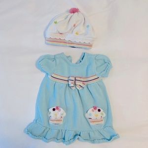 2pc girls cupcake 🧁 outfit, 6-12 mo